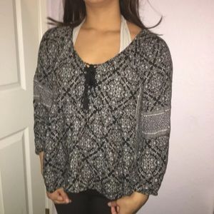 Black and white flowy shirt